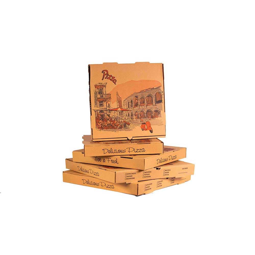 KITCH24/7 Brown / 14 x 14 x 2 / 14.0 ounces Pizza Boxes