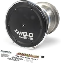 Weld Racing Wheel, 42 Spline Magnum, 15 x 17 in, 6.000 in Backspace, 42 Spline, Bead Lock, Cover Included, Aluminum, Black Anodize/Polished, Each