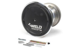 Wheel, 42 Spline Magnum, 15 x 17 in, 6.000 in Backspace, 42 Spline, Bead Lock, Cover Included, Aluminum, Black Anodize/Polished, Each by Weld Racing – Model 735B-51756BC-6