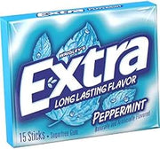 Wrigley Single Serve Peppermint Extra Gum - 15 Piece, 10 per pack -- 12 packs per case.