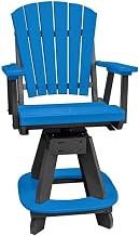 American Furniture Classics OS Home and Office Model 130-C-BBK Counter Height Swivel Arm Chair in Blue on a Black Base