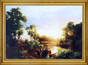 Art Oyster The Elder Karoly Marko Fishermen - 18" x 27" Premium Canvas Print with Gold Frame