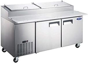 Adcraft GRPZ-2D Grista Two-Section Refrigerated Pizza Prep Table, Stainless Steel, 115v