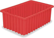 Akro-Mils 33228 Akro-Grid Plastic Slotted Dividable Modu Box Stackable Grid Storage Tote Container, (22-3/8-Inch L x 17-3/8-Inch W x 8-Inch H), (3 Pack), Red