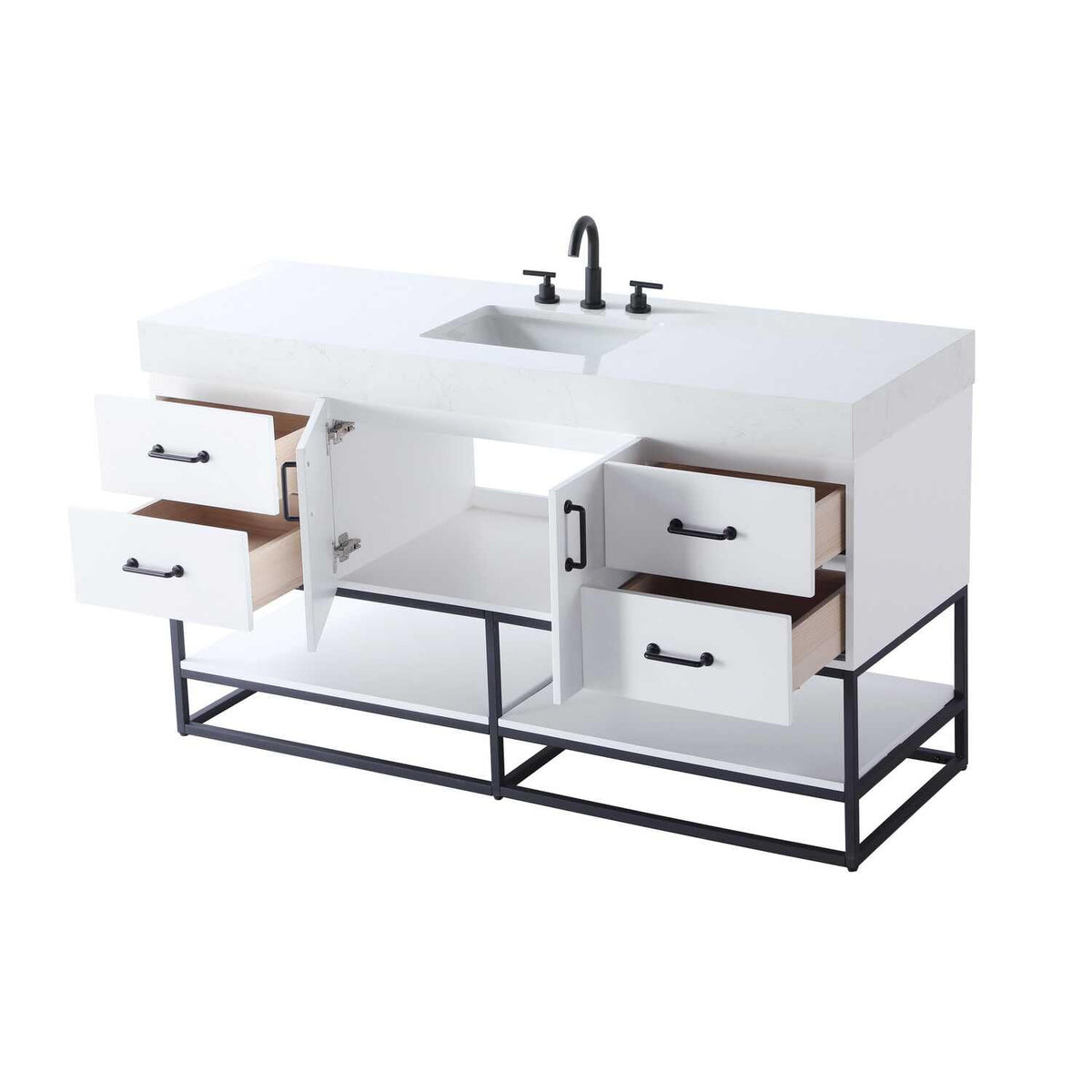 Caroline Bathroom Vanity White by Lighting Design – Wood, White, Model VF29260WH