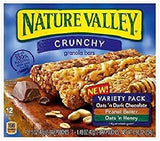 Nature Valley Crunchy Granola Bars Variety Pack (Pack of 6) Oats 'n Dark Chocolate, Peanut Butter, Oats 'n Honey, 4 Count Boxes