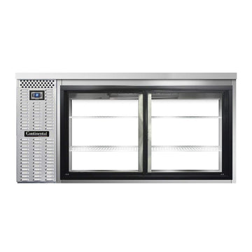 BBC69S-SS-SGD-PT Two Section Sliding Glass Door Refrigerated Pass-Thru Back Bar Cooler by Continental Refrigerator – Commercial Grade