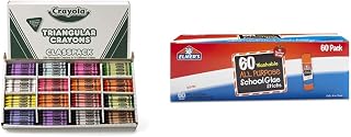 Crayola Triangular Crayon Classpack (256 Count) and Elmer's All Purpose School Glue Sticks (60 Count)
