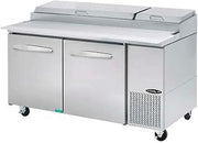 Kool-It KPT-67-2 67' Pizza Prep Table, Double Section, 20.2 Cubic Feet