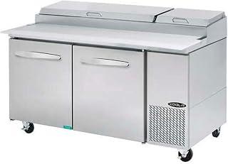 Kool-It KPT-67-2 67' Pizza Prep Table, Double Section, 20.2 Cubic Feet