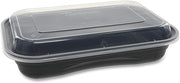 Versa2Go 27 oz Black Take Out Container and Lid or Meal Prep Kit 150 Sets/Case