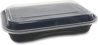 Versa2Go 27 oz Black Take Out Container and Lid or Meal Prep Kit 150 Sets/Case