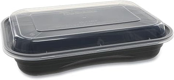 Versa2Go 27 oz Black Take Out Container and Lid or Meal Prep Kit 150 Sets/Case