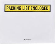 Global Industrial Panel Face Envelopes, "Packing List Enclosed", 12"L x 10"W, Yellow, 500/Pack