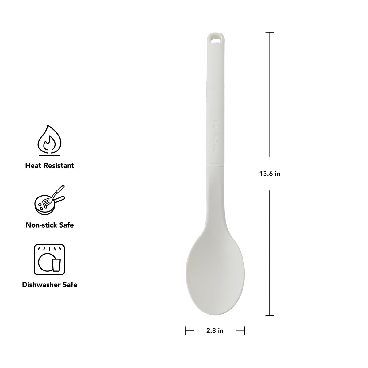 KitchenAid Porcelain White / 13.6-Inch / Everyday Cooking Spoons