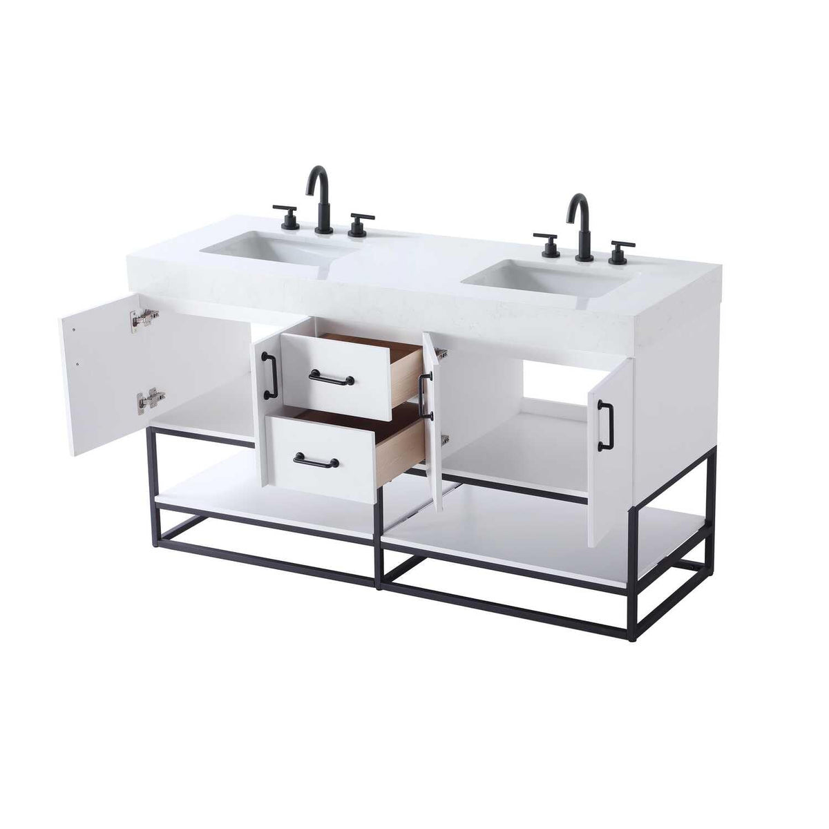 Caroline Bathroom Vanity White by Lighting Design – Wood, White, Model VF29260DWH