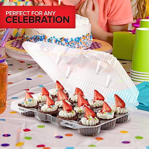 Stock Your Home 40 / 12 Compartment - 40 Count / Clear Cupcake Carriers