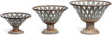 Woven Metal Footed Bowl Set