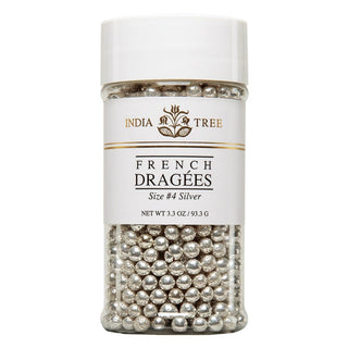 Silver French Dragees by India Tree – 3.3 Ounce (Pack of 1), Silver, Model 34620