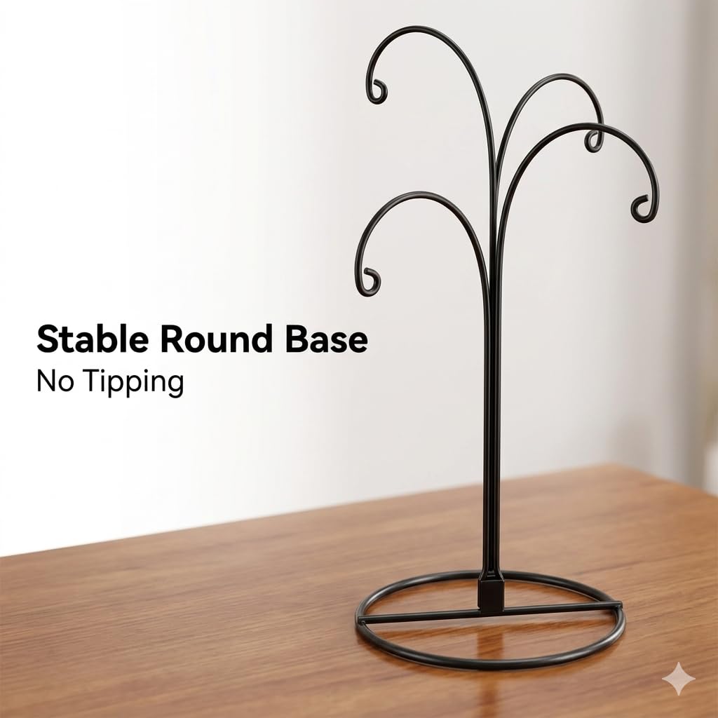 HOHIYA Ornament Display Stand, 12 Inch Iron Holder, Black