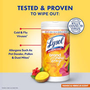 Lysol 80 Count (Pack of 4) / Mango + Lavender / 1 Disinfectant Wipes