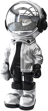 Lovely Astronaut Statue Art Spaceman for Desktop Decor Bookshelf Birthday Gifts Home Decoration (Silver)