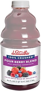 Dr. Smoothie 100% Crushed Four Berry Blend, Six 46oz Bottles