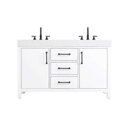 Elegant Kitchen and Bath 54" Double Bathroom Vanity in White by Elegant Lighting – unspecified, Wood, White, Model VF60654DWH