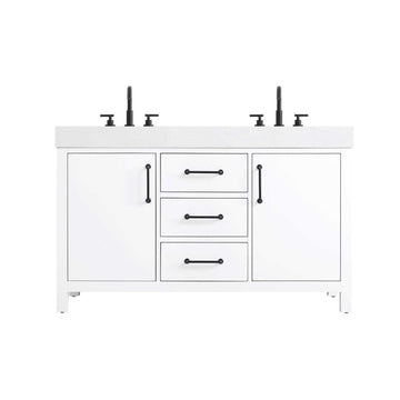 Elegant Kitchen and Bath 54" Double Bathroom Vanity in White by Elegant Lighting – unspecified, Wood, White, Model VF60654DWH