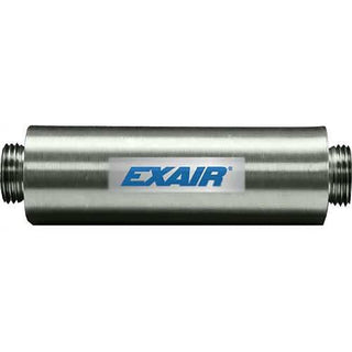 Straight Through Muffler For 1/2" NPT by EXAIR – 10"L x 4"W x 2"H, Aluminum, Multicolor, Model 890003