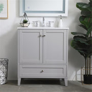 Elegant Decor 30" - Single / Brushed Nickel,grey / Traditional Bathroom Vanities
