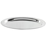 Serving Tray Stainless Steel Round with Beaded Edge- 17" Dia x 3/4" H by HUBERT – Stainless Steel, Silver, Model TR06706188