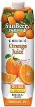Sunberry Farms 100 Percent Orange Juice, 33. 8 Fluid Ounce -- 12 per case.