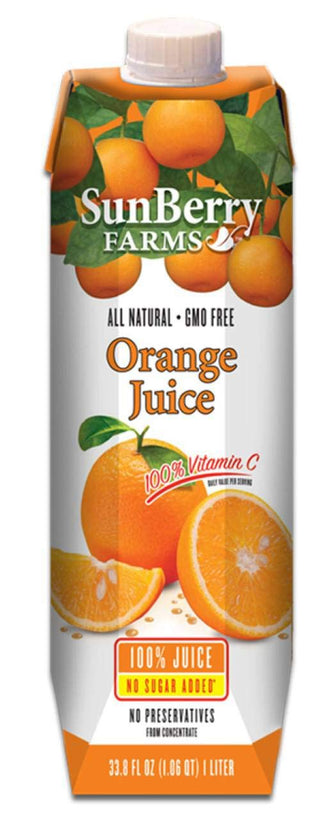 100 Percent Orange Juice by Sunberry Farms – 1 Count (Pack of 12), Pack of 12