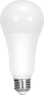 Satco 16.5 Watt, A19 LED Light Bulb, 2700K, Warm White, 1600 Lumens, 90 CRI, Frost Finish, Medium E26 Base, 220 Degree Beam, Dimmable, Damp, Enclosed Fixture, 120V, CEC, Replacement Bulb (2 Pack)
