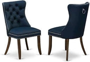 Furnifact Faux Leather-Upholstered Parsons Dining Chairs Set of 2, Upholstered Kitchen Chairs for Dining Table and Dining Room Furniture