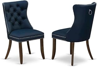 Furnifact Faux Leather-Upholstered Parsons Dining Chairs Set of 2, Upholstered Kitchen Chairs for Dining Table and Dining Room Furniture