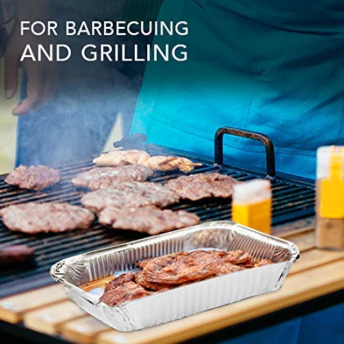 Aluminum Pans (50 Pack) 2 Lb Disposable Aluminum Foil Oblong Pans with Cardboard Covers - To Go Food Storage Containers for Baking by Stock Your Home – 2 lb, 0.01 fluid_ounces