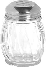 HUBERT Cheese Shaker with Stainless Steel Slotted Top Glass 6 Ounce 12 Per Case