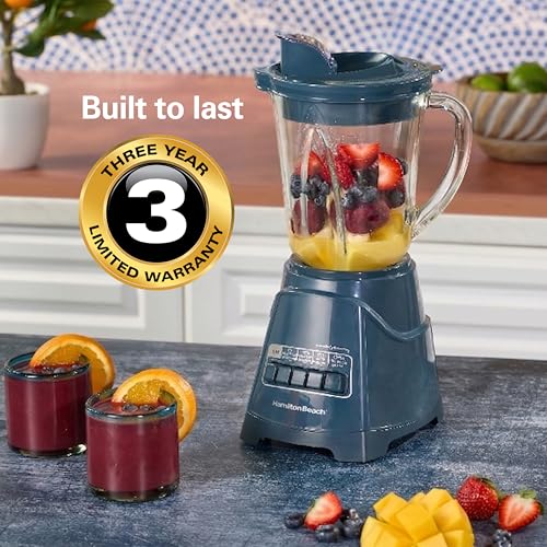 Hamilton Beach Kitchen Makeover Blue / 40 Oz. Glass Jar (Pack of 1) / 40 oz Jar Countertop Blenders
