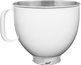 KitchenAid 5 Quart Stand Mixer Bowl, KSM5SSBWH, White | Fits KitchenAid 4.5 or 5 Quart Tilt-Head Stand Mixers, Convenient Dishwasher-safe Bowl, Handle