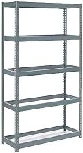 Global Industrial Extra Heavy Duty Shelving 48" W x 24" D x 72" H with 5 Shelves, No Deck, Gray
