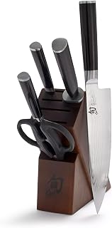 Shun Classic 6-Pc Knife Block Set | Damascus Steel, Pakkawood