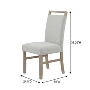 Fabric-Upholstered Dining Chairs with Rubberwood Legs by Furnifact – Rubber, Light Gray, Pack of 2