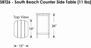 South Beach 26-Inch Counter Side Table by Polywood – 26 Inch, Plastic, Black, Model SBT26BL