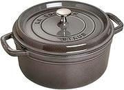 STAUB Cast Iron Roaster/Cocotte, Round, 26 cm, 5 L, Graphite Grey | Aroma Rain Lid, Suitable for All Hob Types, Round, Graphite Grey