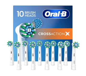 Brush Heads Cross Action by Oral-B – 1 Count (Pack of 10), Nylon, White, Pack of 10, Model 3610583