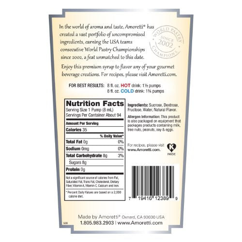 Amoretti Mexican Coffee Liqueur / 25.4 Ounce (Pack of 1) / 1 Syrups