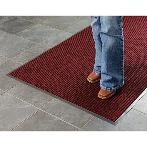 Deep Cleaning Ribbed Entrance Mat by Apache Mills – 3' x 3'3" (Rectangular), Polypropylene, Red, Model 0103311053X5