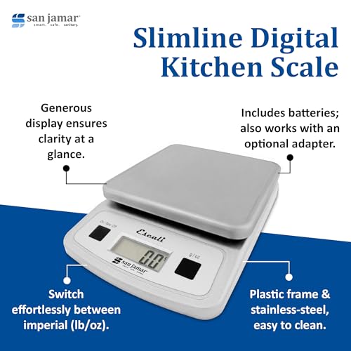San Jamar Silver / San Jamar SCDG13LP Low-Profile Digital Food/Kitchen Scale / 13 lb Capacity Digital Scales